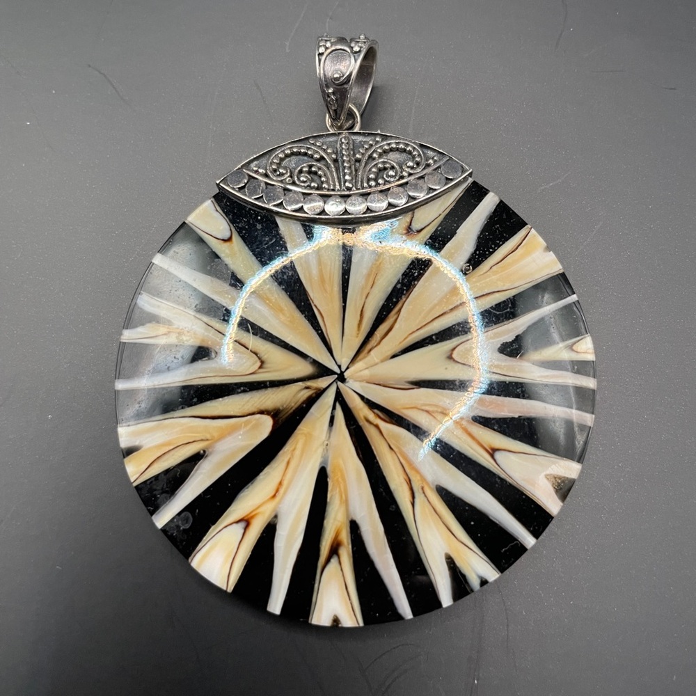 Elegant Silver and Black Pendant